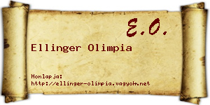 Ellinger Olimpia névjegykártya